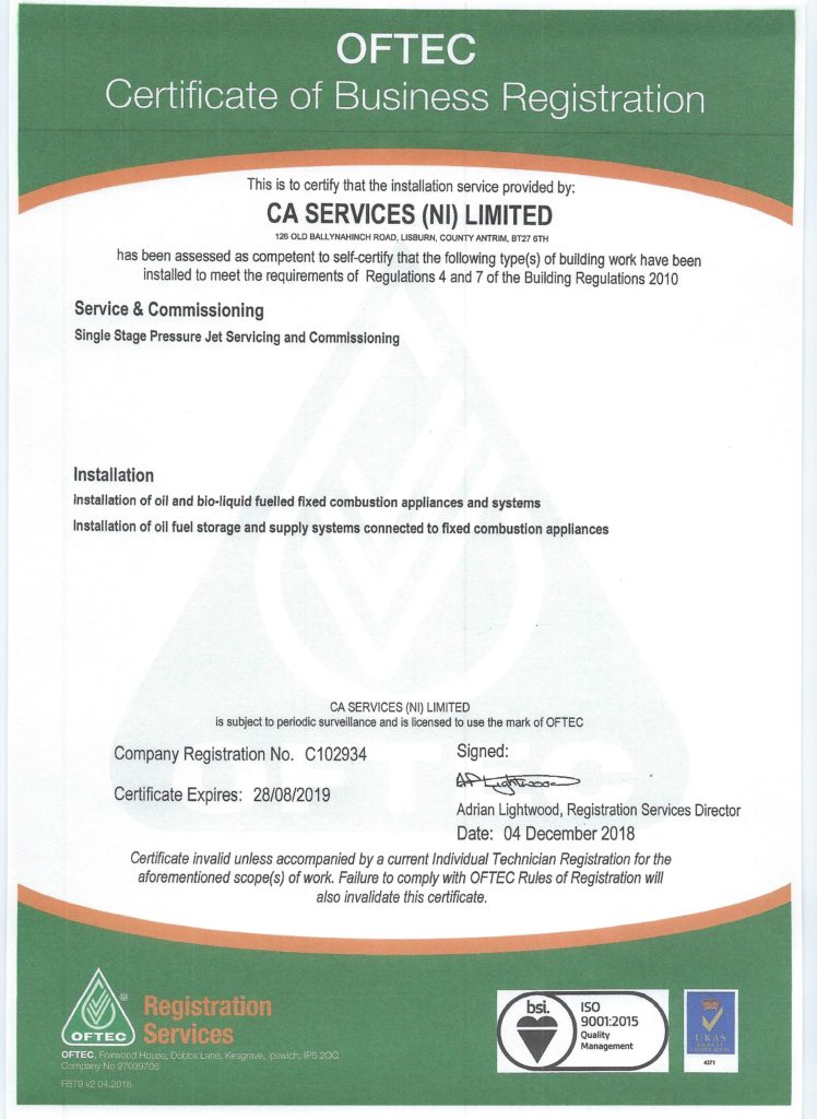 Oil Firing Technical Association Accreditation