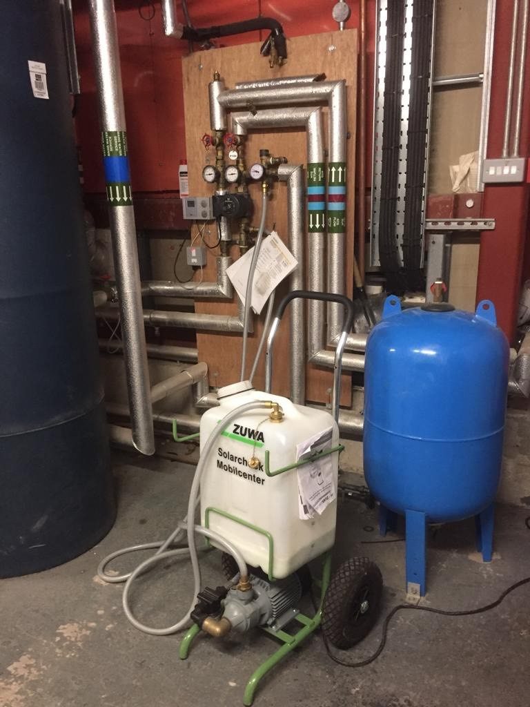 Recent servicing and testing of solar thermal systems